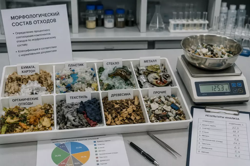 Определение морфологического состава отходов